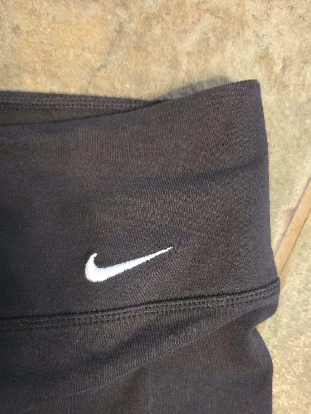 Nike Black Capri Yoga Joggers with White Swoosh